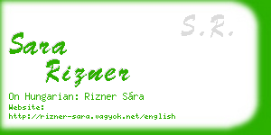 sara rizner business card